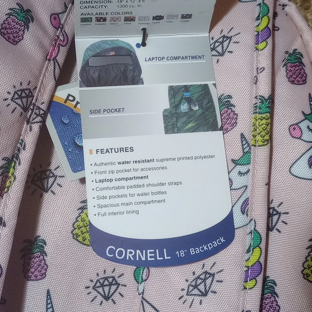 Olympia Unicorn Flamingo and Pineapple Back pack NWT